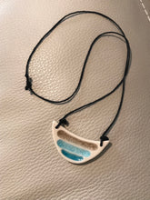 Load image into Gallery viewer, Ceramic Hand Carved Porcelain Necklace filled with Glass Frit by Galaxy Clay