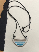Load image into Gallery viewer, Ceramic Hand Carved Porcelain Necklace filled with Glass Frit by Galaxy Clay