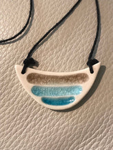Load image into Gallery viewer, Ceramic Hand Carved Porcelain Necklace filled with Glass Frit by Galaxy Clay
