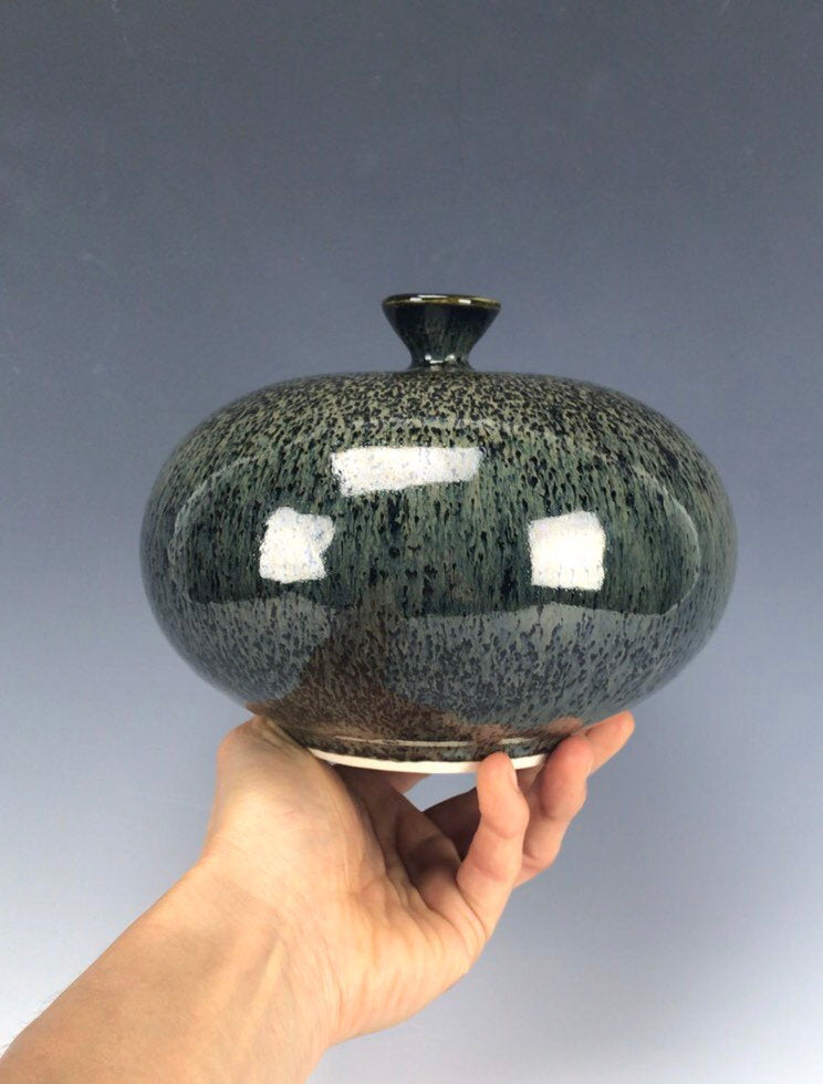Original Korean Pottery Wheel Thrown Vase stoneware by Galaxy Clay Fine Art Ceramics
