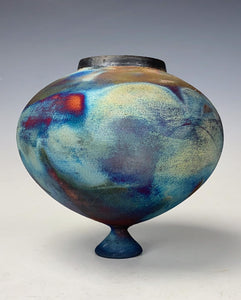 Ceramic Wheel thrown Raku Vase