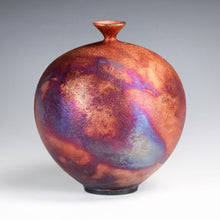 Load image into Gallery viewer, Handmade Ceramic Raku Vase Fine Art by Galaxy Clay