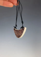Load image into Gallery viewer, Ceramic Hand Carved Porcelain Necklace filled with Glass Frit by Galaxy Clay