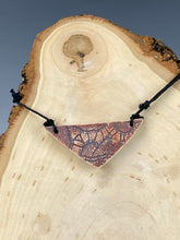 Load image into Gallery viewer, Ceramic Hand Carved Porcelain Necklace filled with Glass Frit by Galaxy Clay