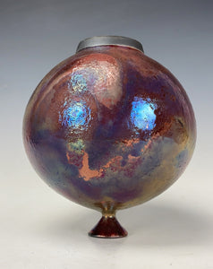 Ceramic Wheel thrown Raku Vase