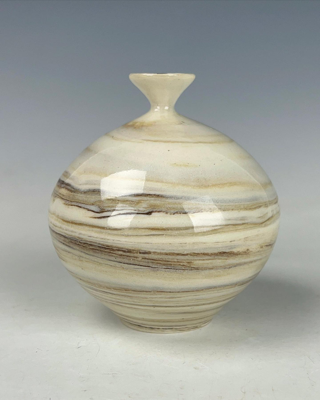 Wheel Thrown Ceramic Marbled Vase by Galaxy Clay Fine Art