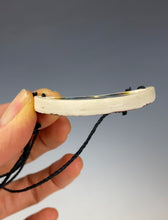Load image into Gallery viewer, Ceramic Hand Carved Porcelain Necklace filled with Glass Frit by Galaxy Clay