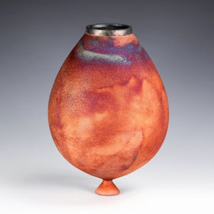 Wheel Thrown Ceramic Raku Vase Fine Art by Galaxy Clay