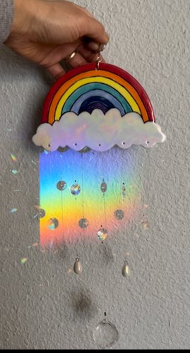 Handmade Porcelain Sun-catcher with MOP Luster