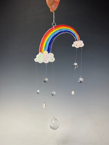 Handmade Porcelain Sun-catcher with MOP Luster