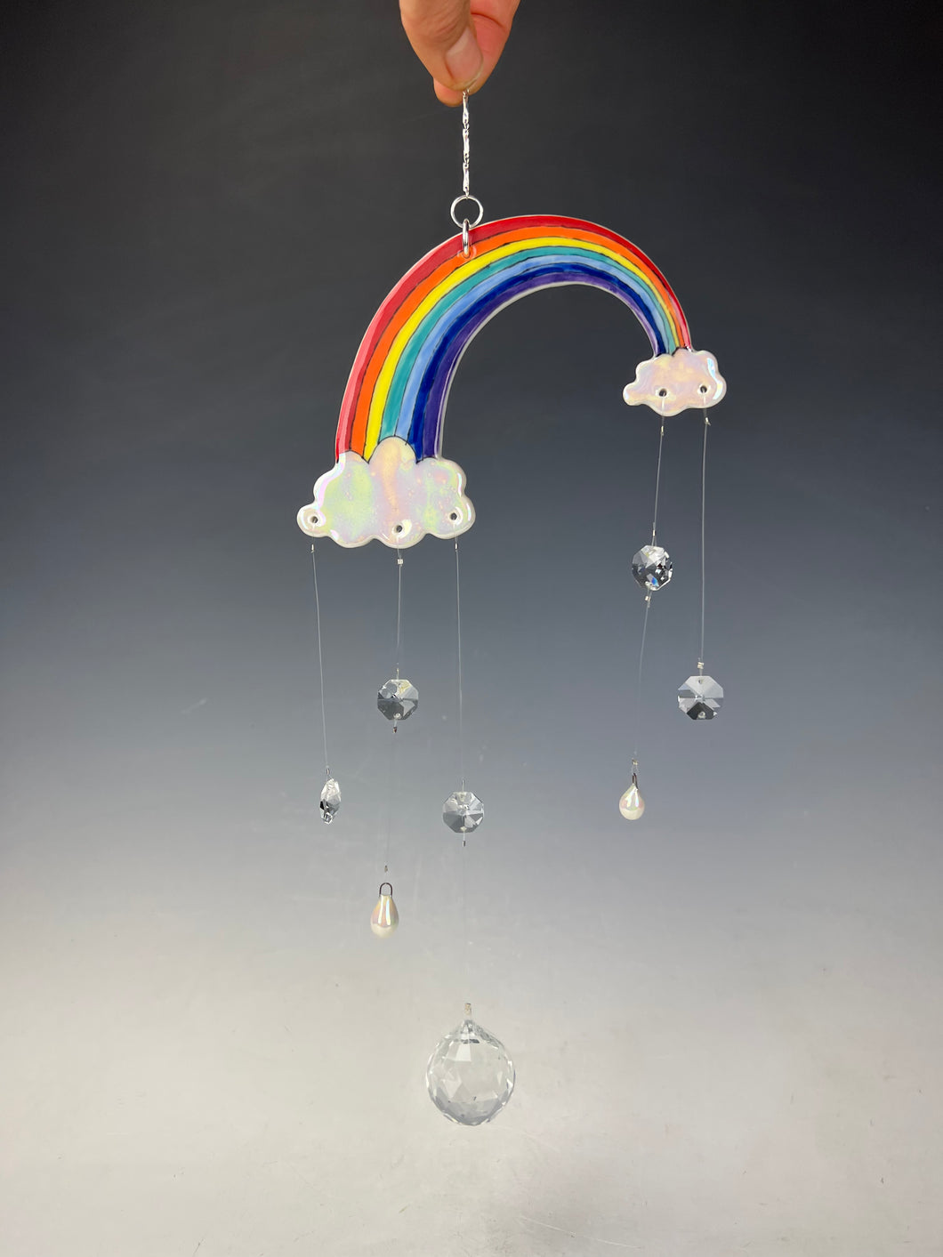 Handmade Porcelain Sun-catcher with MOP Luster