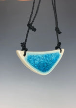 Load image into Gallery viewer, Ceramic Hand Carved Porcelain Necklace filled with Glass Frit by Galaxy Clay