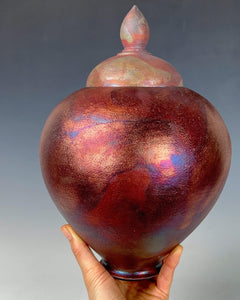 Wheel Thrown Raku Galaxy Urn
