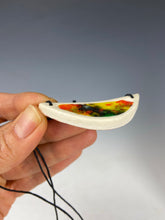 Load image into Gallery viewer, Ceramic Hand Carved Porcelain Necklace filled with Glass Frit by Galaxy Clay