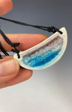 Load image into Gallery viewer, Ceramic Hand Carved Porcelain Necklace filled with Glass Frit by Galaxy Clay