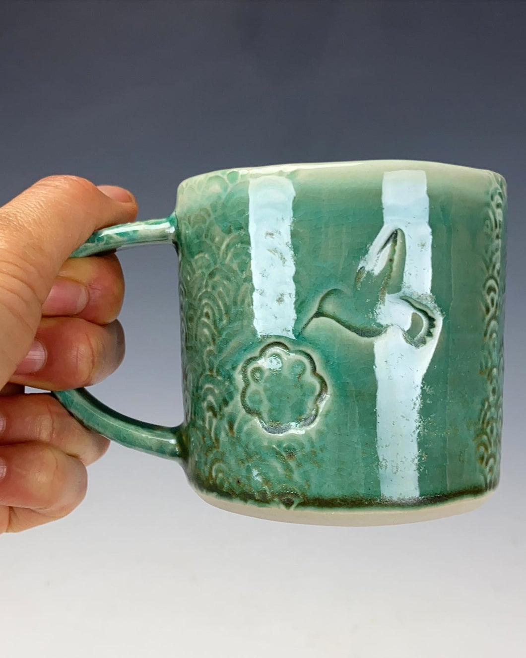 Wheel thrown and hand crafted mug #3