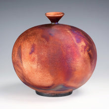 Load image into Gallery viewer, Wheel Thrown Ceramic Raku Vase Fine Art by Galaxy Clay