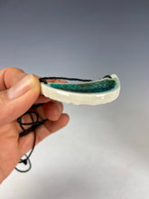 Load image into Gallery viewer, Ceramic Hand Carved Porcelain Necklace filled with Glass Frit by Galaxy Clay