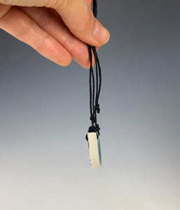 Ceramic Hand Carved Porcelain Necklace filled with Glass Frit by Galaxy Clay