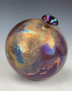 Ceramic Wheel thrown Raku Vase