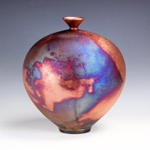 Load image into Gallery viewer, Wheel Thrown Ceramic Raku Vase Fine Art by Galaxy Clay