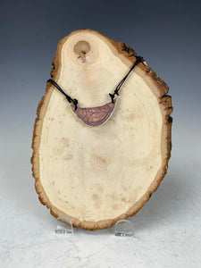 Ceramic Hand Carved Porcelain Necklace filled with Glass Frit by Galaxy Clay