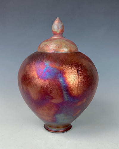 Wheel Thrown Raku Galaxy Urn