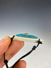 Load image into Gallery viewer, Ceramic Hand Carved Porcelain Necklace filled with Glass Frit by Galaxy Clay
