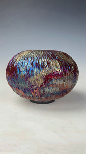 Wheel Thrown Ceramic Raku Vase Fine Art by Galaxy Cla