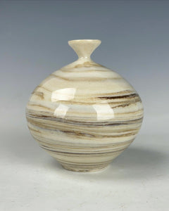 Wheel Thrown Ceramic Marbled Vase by Galaxy Clay Fine Art
