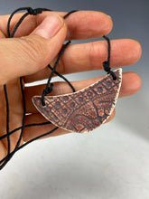 Load image into Gallery viewer, Ceramic Hand Carved Porcelain Necklace filled with Glass Frit by Galaxy Clay