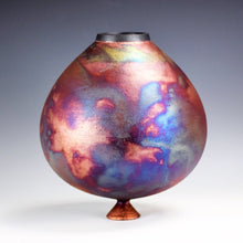 Load image into Gallery viewer, Wheel Thrown Ceramic Raku Vase Fine Art by Galaxy Clay