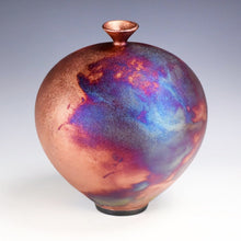 Load image into Gallery viewer, Wheel Thrown Ceramic Raku Vase Fine Art by Galaxy Clay