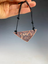 Load image into Gallery viewer, Ceramic Hand Carved Porcelain Necklace filled with Glass Frit by Galaxy Clay