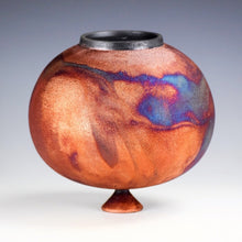 Load image into Gallery viewer, Wheel Thrown Ceramic Raku Vase Fine Art by Galaxy Clay