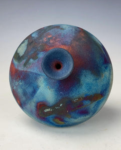 Ceramic Wheel thrown Raku Vase