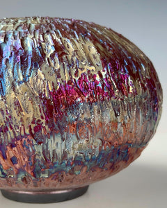 Wheel Thrown Ceramic Raku Vase Fine Art by Galaxy Cla