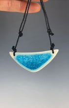 Load image into Gallery viewer, Ceramic Hand Carved Porcelain Necklace filled with Glass Frit by Galaxy Clay