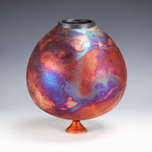 Load image into Gallery viewer, Handmade Ceramic Raku Vase Fine Art by Galaxy Clay