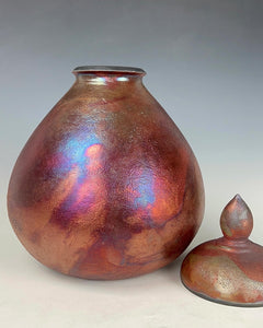 Wheel Thrown Raku Galaxy Urn