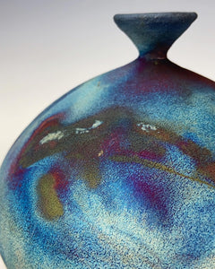 Ceramic Wheel thrown Raku Vase