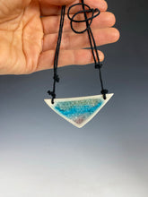 Load image into Gallery viewer, Ceramic Hand Carved Porcelain Necklace filled with Glass Frit by Galaxy Clay