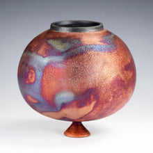 Load image into Gallery viewer, Wheel Thrown Ceramic Raku Vase Fine Art by Galaxy Clay