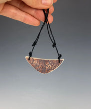 Load image into Gallery viewer, Ceramic Hand Carved Porcelain Necklace filled with Glass Frit by Galaxy Clay