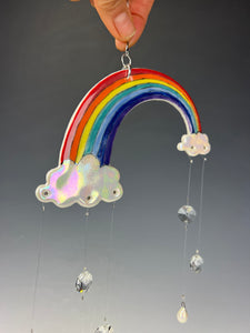 Handmade Porcelain Sun-catcher with MOP Luster