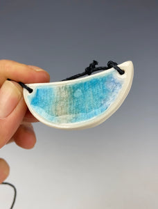 Ceramic Hand Carved Porcelain Necklace filled with Glass Frit by Galaxy Cla