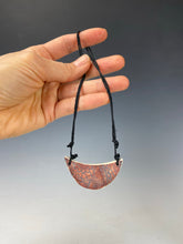 Load image into Gallery viewer, Ceramic Hand Carved Porcelain Necklace filled with Glass Frit by Galaxy Clay