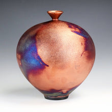Load image into Gallery viewer, Wheel Thrown Ceramic Raku Vase Fine Art by Galaxy Clay