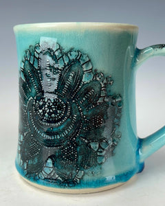 Wheel Thrown and Hand Decorative Porcelain Mug