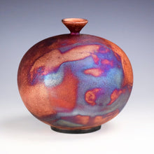 Load image into Gallery viewer, Wheel Thrown Ceramic Raku Vase Fine Art by Galaxy Clay